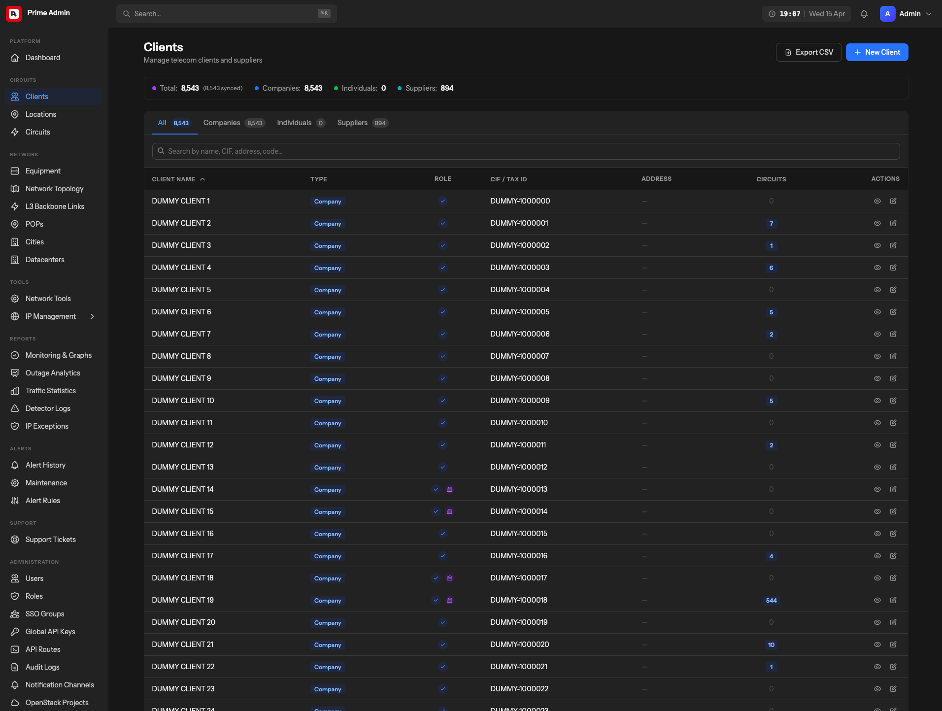 PrimeAdmin — Telecom Network Operations Platform — 2